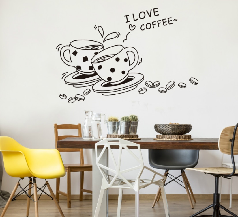 DECAL DÁN TƯỜNG LY COFFEE