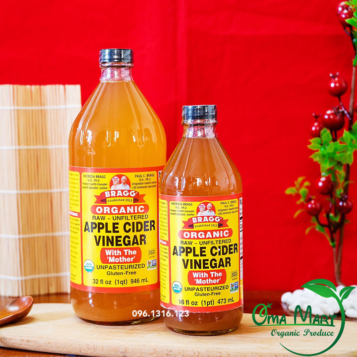 Giấm táo hữu cơ Bragg 946ml - Hàng Mỹ