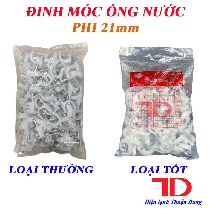 Móc ống nước, dây điện phi 21 Điện Lạnh Thuận Dung