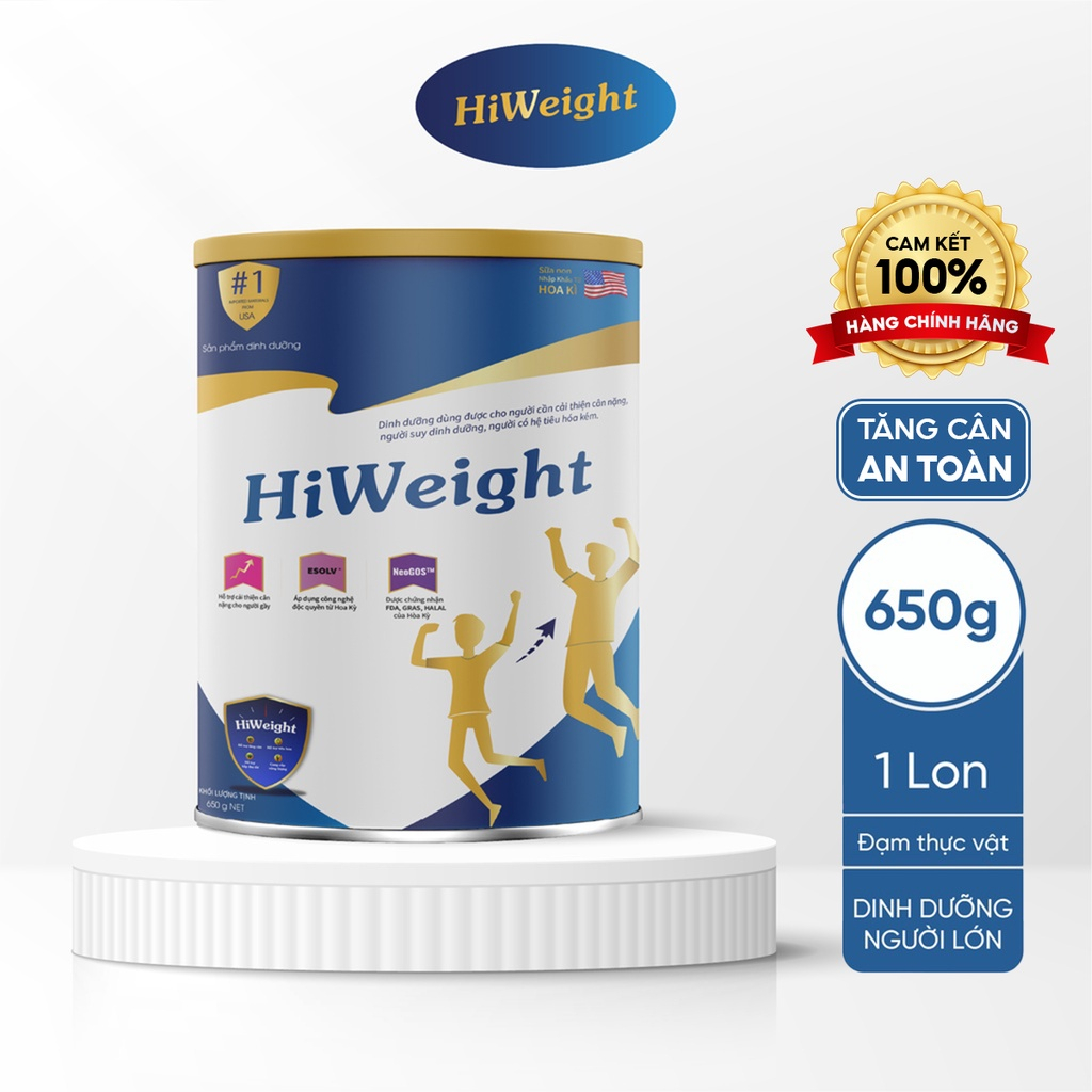 Sữa non tăng cân HiWeight 650g dành cho người gầy và trẻ trên 10 tuổi