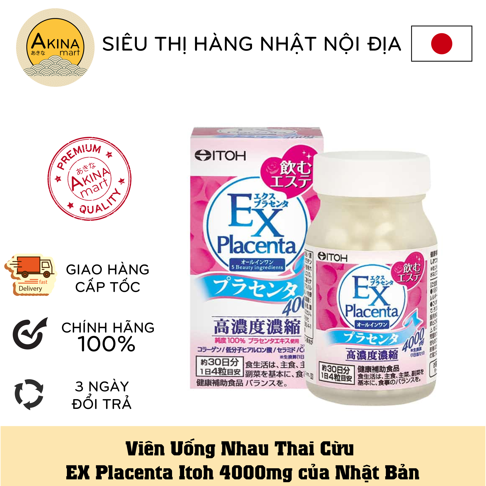 HCM - DATE XA - Viên Uống Nhau Thai Cừu Itoh EX Placenta