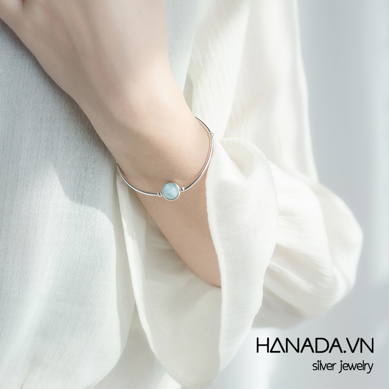 [ LAZXuhuong02 giảm 25K /199K] Lắc Tay Bạc 925 Hanada Thạch Anh - Đuôi Cá W00 1