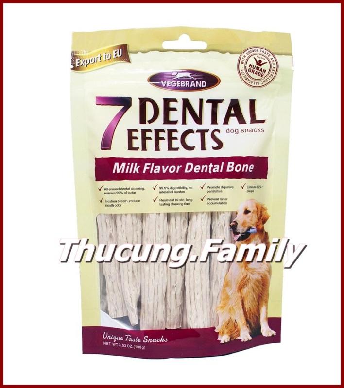 Xương nhai làm sạch răng cho hơi thở thơm tho. 7 Dental Effects- 100g/gói.