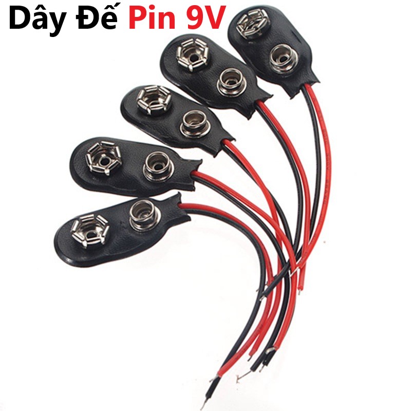 Dây đế pin 9v dùng cho cấp nguồn thiết bị 9v, pin 9v chất lượng cao