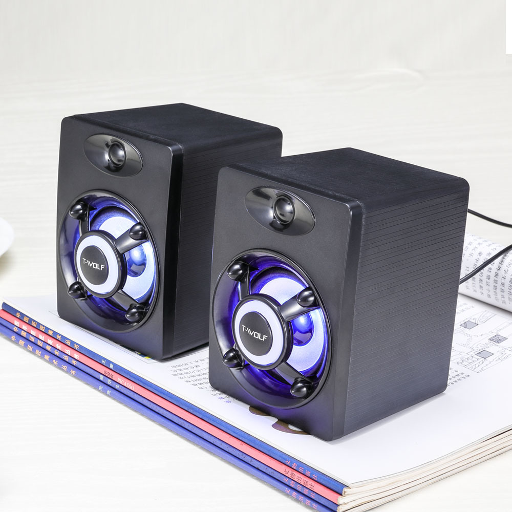 Loa Máy Tính Loa 2.0 T-Wolf S1 Led 7 Màu