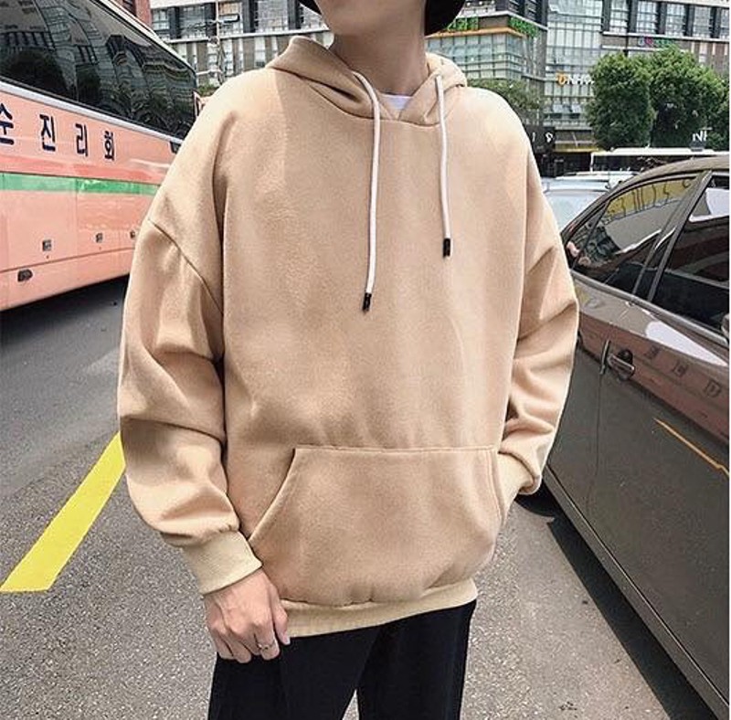 [Hoàn Tiền 15%] Áo hoodie trơn màu kem