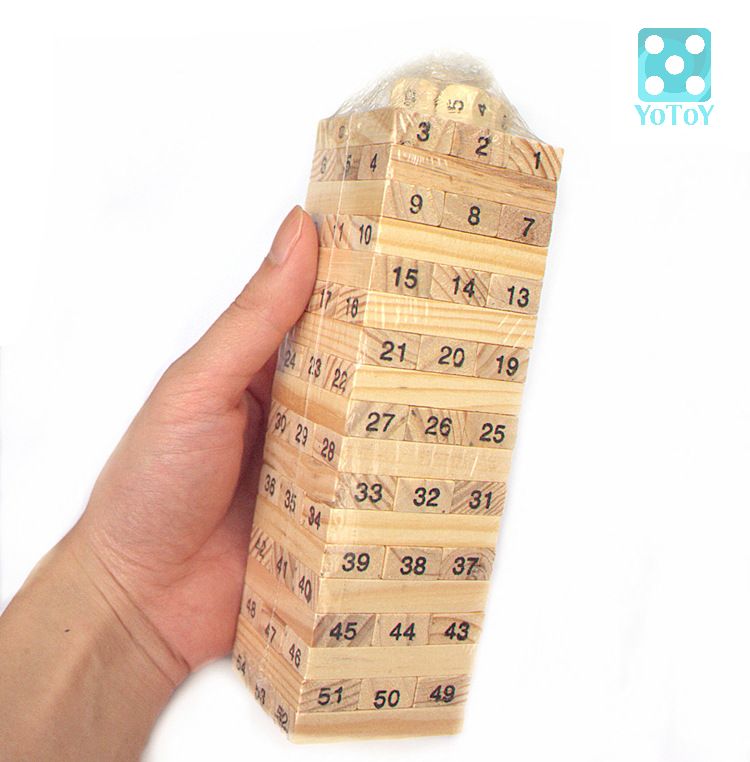 Bộ đồ chơi rút gỗ số 54 thanh - 48 thanh (kèm 4 xúc xắc)