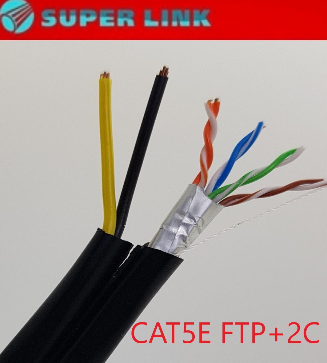 Cáp mạng kèm dây nguồn superlink cat 5 ftp +2c 305m