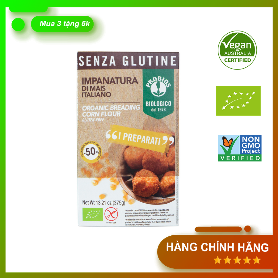 [FREESHIP] Bột Chiên Xù Hữu Cơ 375g Organic Breading Corn Flour
