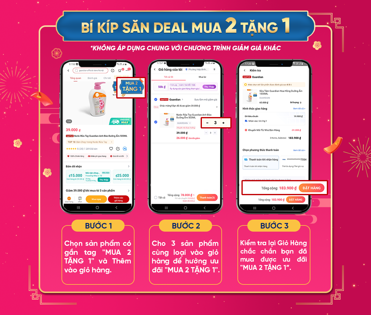 Bông Tẩy Trang Dạng Miếng Guardian 180 Miếng