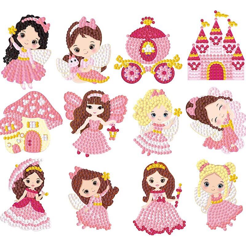 Bộ sticker tranh đính đá handmade cho các bé