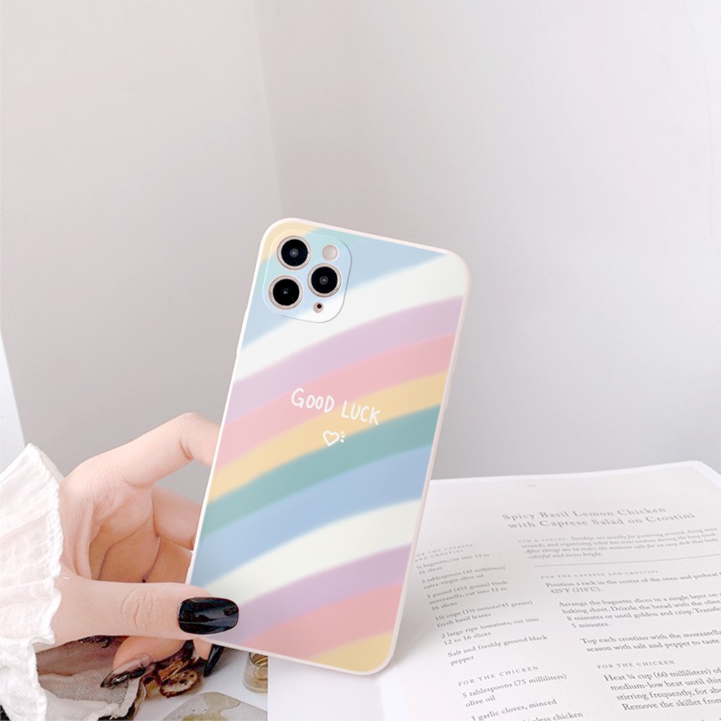 Ốp lưng Candy cạnh vuông chống rơi vỡ điện thoại dành cho iphone 6 đến 14promax e50