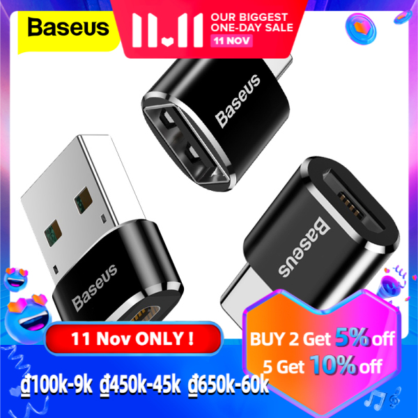 Bảng giá Baseus USB sang loại C Bộ chuyển đổi OTG USB USB-C Nam sang Micro USB Type-c Nữ Bộ chuyển đổi cho Macbook Samsung S20 Đầu nối USBC OTG Phong Vũ
