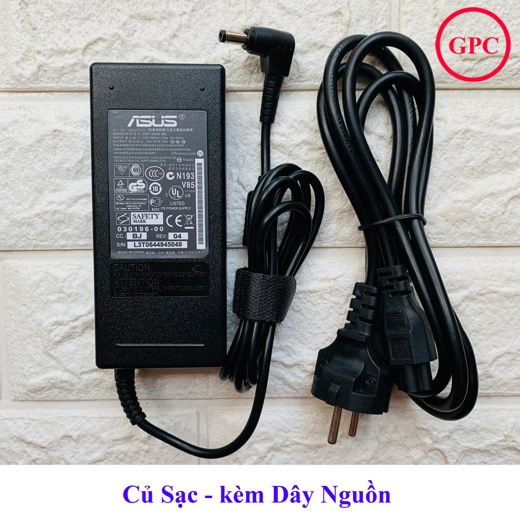 Sạc laptop asus k43s k53s k53sd k53sv output 19v 4.74a chân to 5.5x2.5mm - đường kính đầu sạc 5.5mm