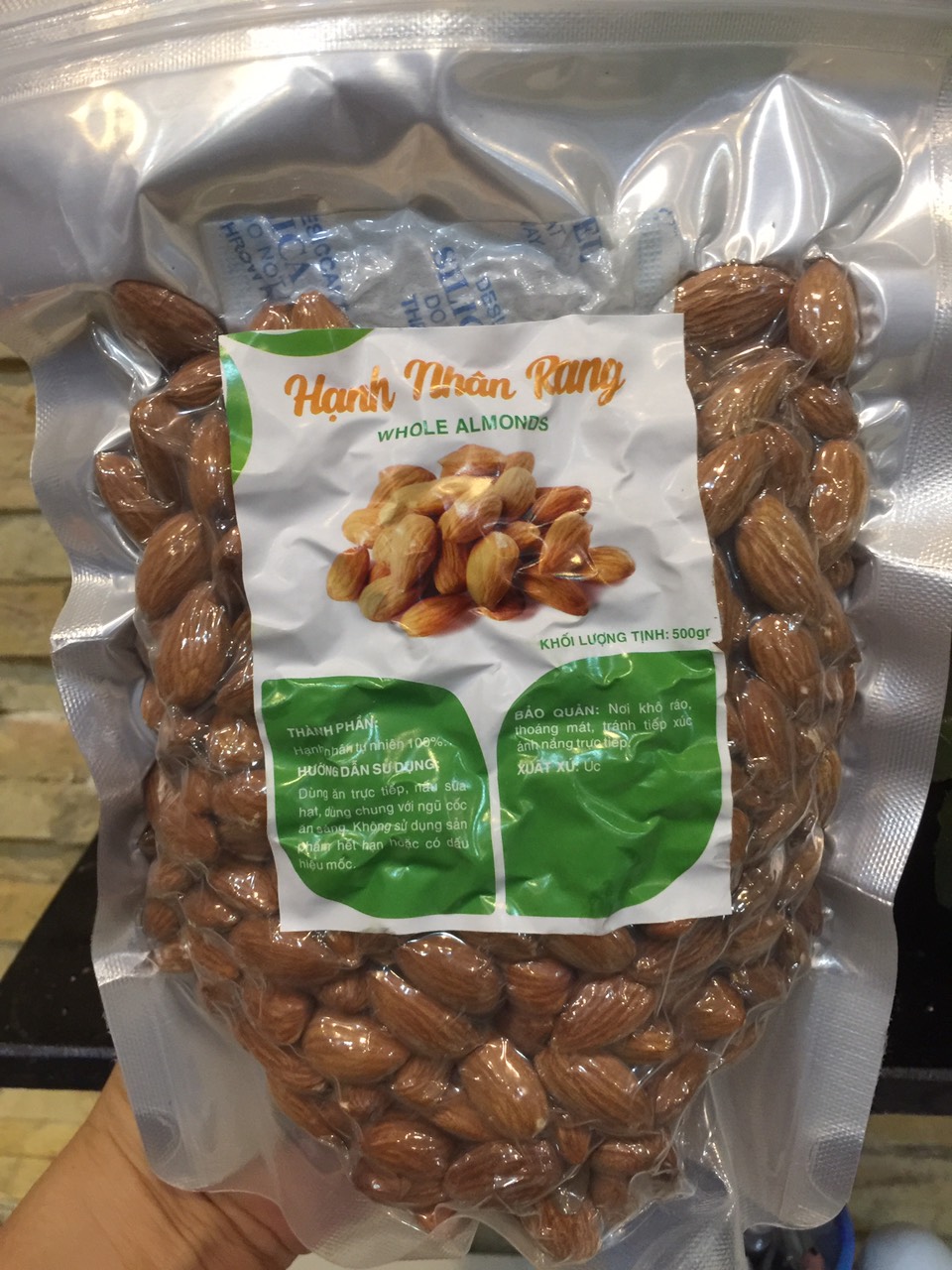 500 GRAM NHÂN HẠT HẠNH NHÂN RANG CHÍN