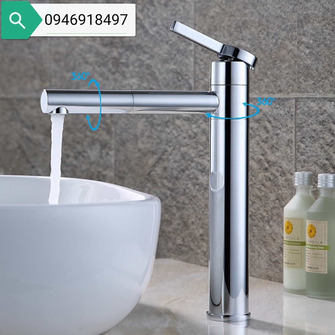 Vòi lavabo nóng lạnh thân xoay 360 độ Lukas Korea