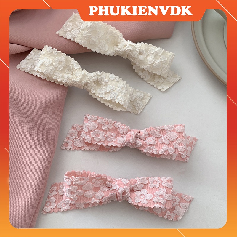 Kẹp Tóc Cặp Tóc Nơ Hoa Nhỏ Công Chúa Dễ Thương KT27