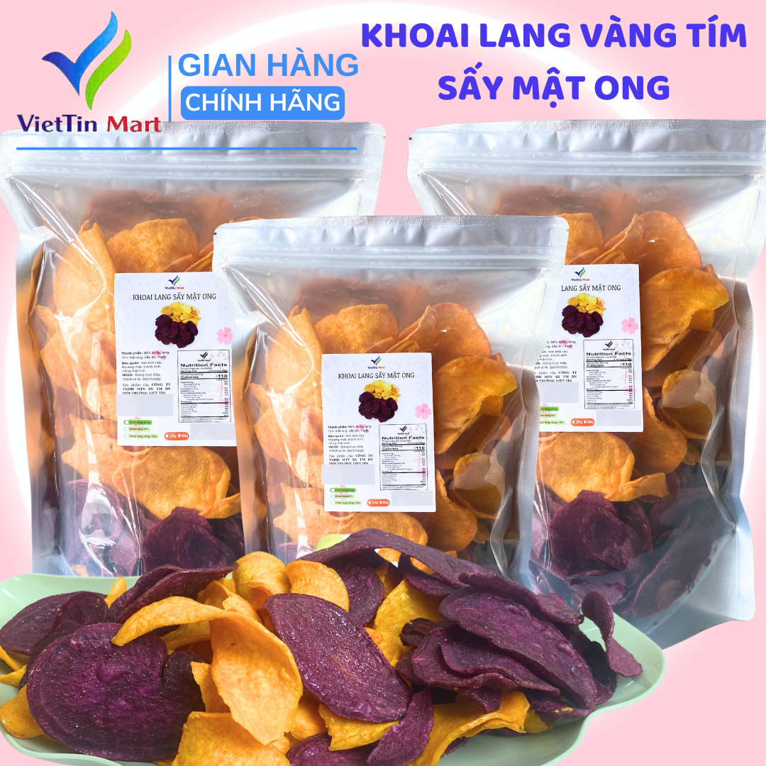 1.5kg KHOAI LANG Vàng + Tím SẤY Mật Ong