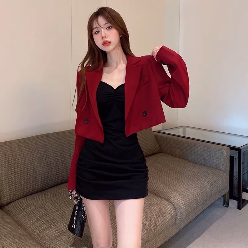 Áo vest croptop dài tay mỏng
