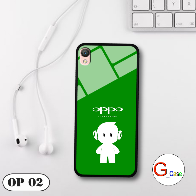 Ốp lưng OPPO A37 - lưng kính in logo hãng điện thoại
