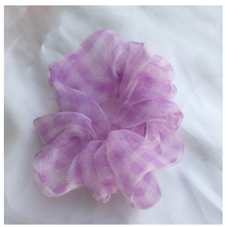 Scrunchies chun cột tóc hoạ tiết kẻ caro