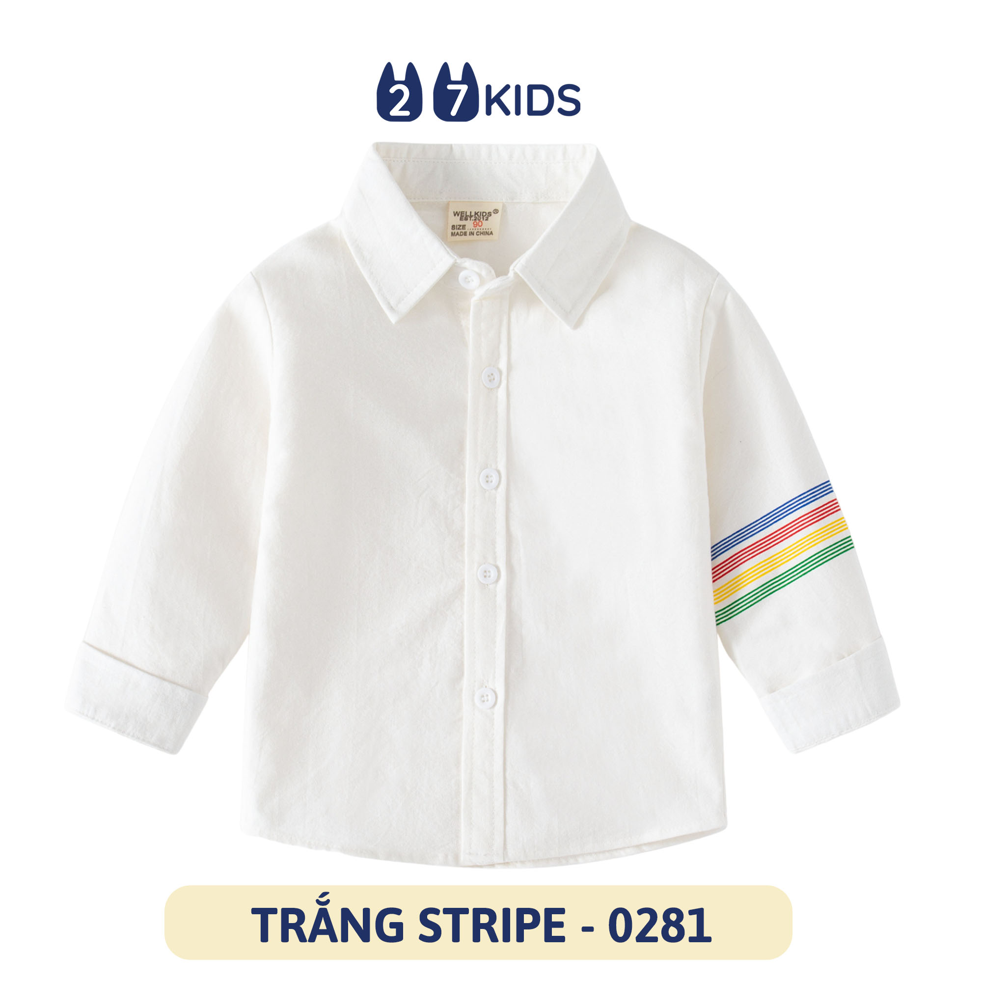 43 Áo sơ mi bé trai dài tay 27Kids áo cổ bẻ đi học nam cho trẻ từ 2-8 tuổi BLSH6