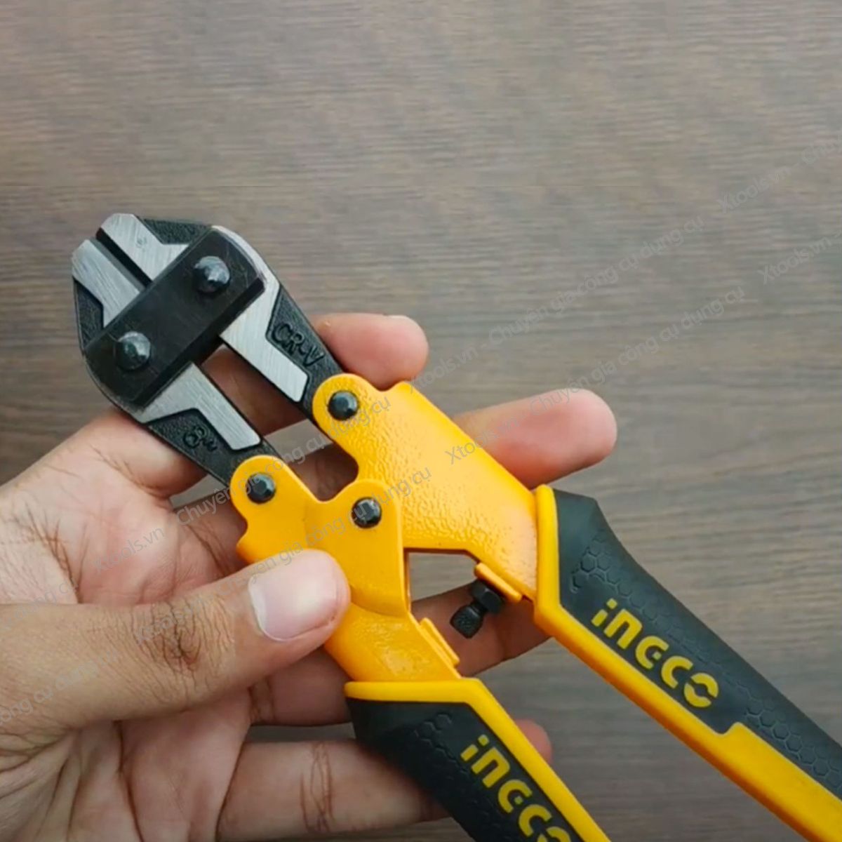 Kìm cộng lực đa năng mini INGCO HMBC0808 8" Kềm cộng lực chất liệu thép Cr-V chống rỉ siêu cứng cắt sắt kim loại cáp dây điện