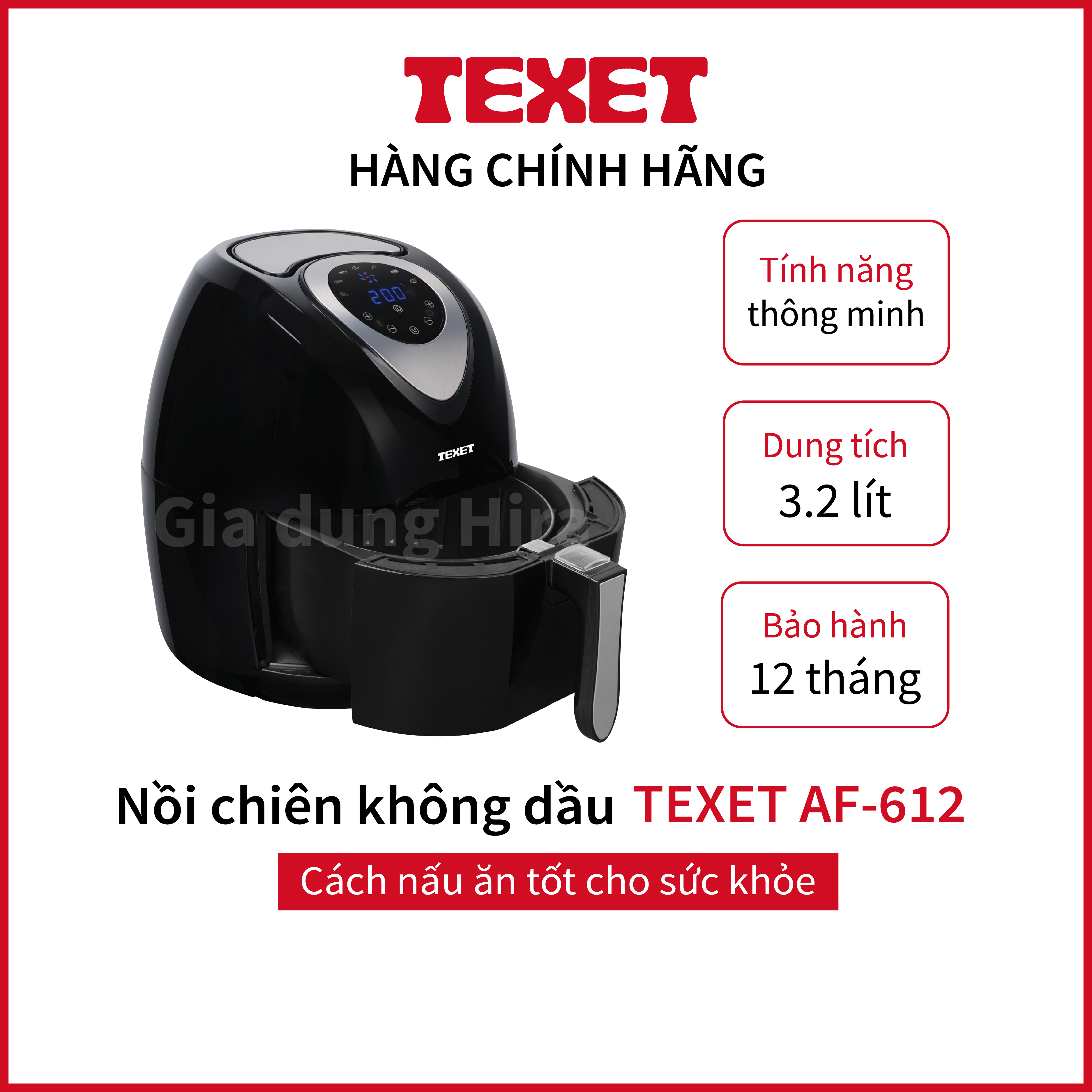Nồi chiên không dầu TEXET 3,2L AF-612