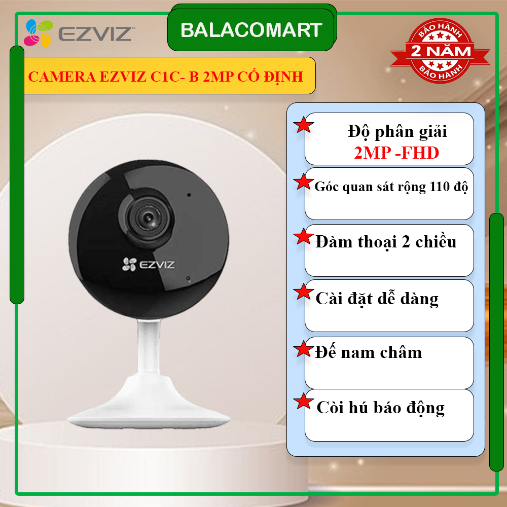 Camera Wifi Ezviz C1C-B 2MP cố định đàm thoại 2 chiều chính hãng