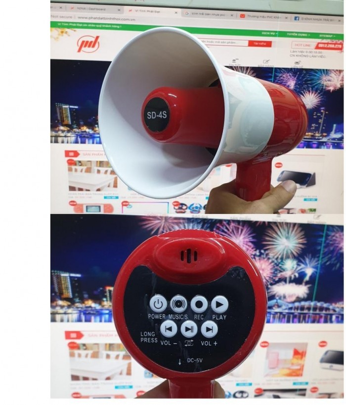 Loa rao hàng phóng thanh công suất lớn SH-196L MP3 Loa phóng thanh ghi âm hoạt náo viên