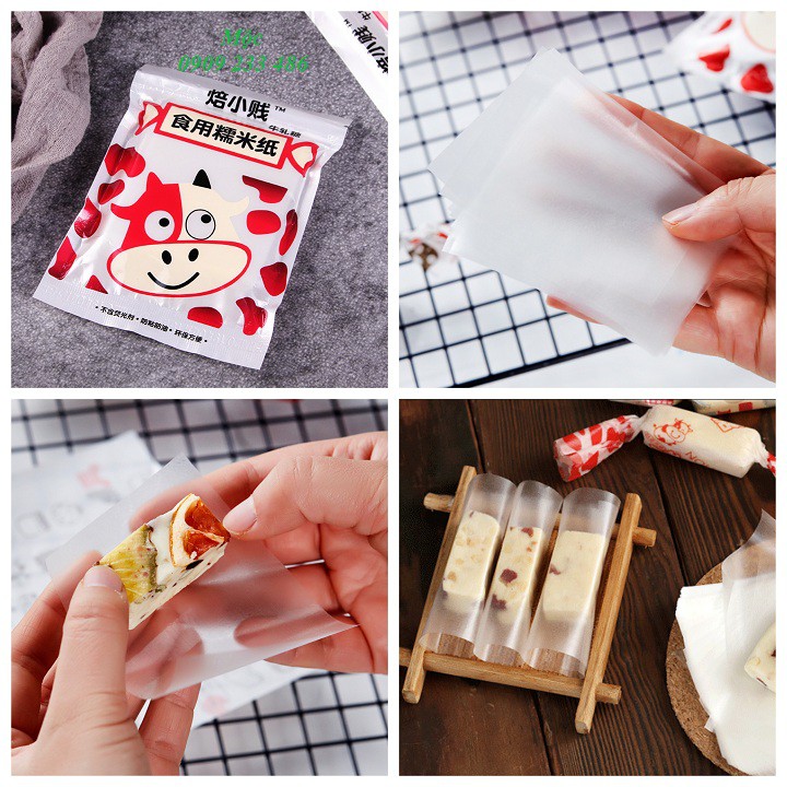 [HCM]Giấy gạo gói kẹo nougat (500 tờ/bịch)