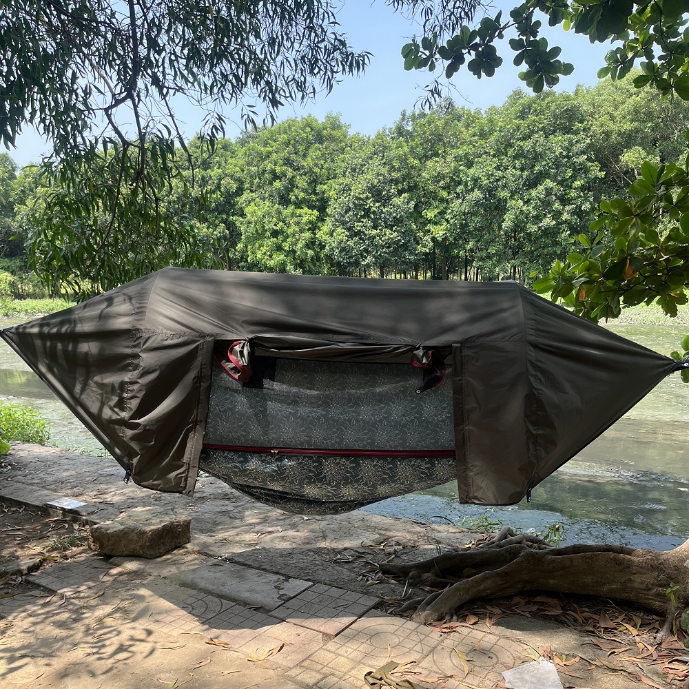 Võng Cao Cấp Chống Nước 2 Người Giường Đôi Dây Cột Dày, Tarp Hammocks 2.4x1.4m