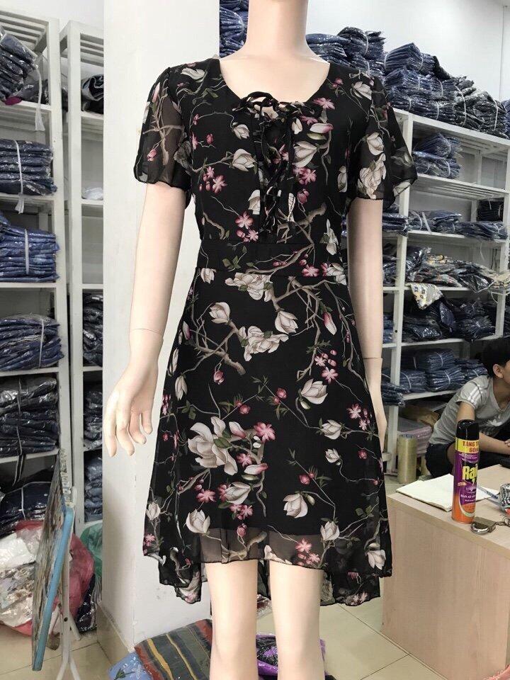 Đầm xòe dự tiệc hoa cao cấp