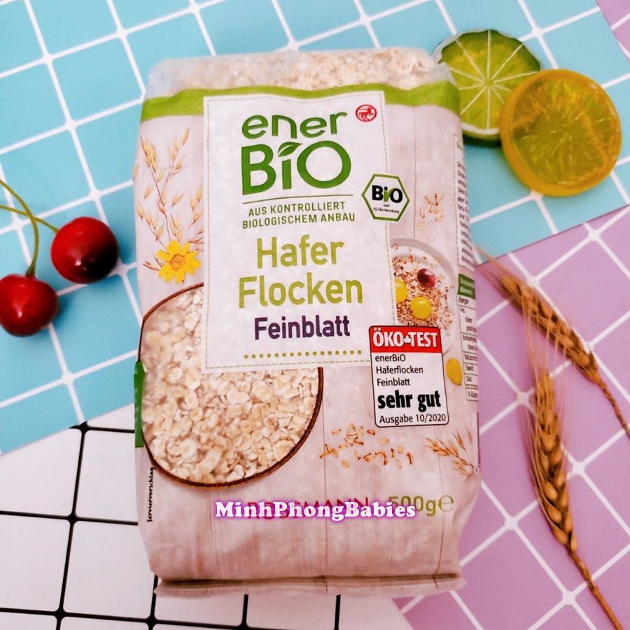 Yến mạch cán dẹt hữu cơ ener bio đức 500g