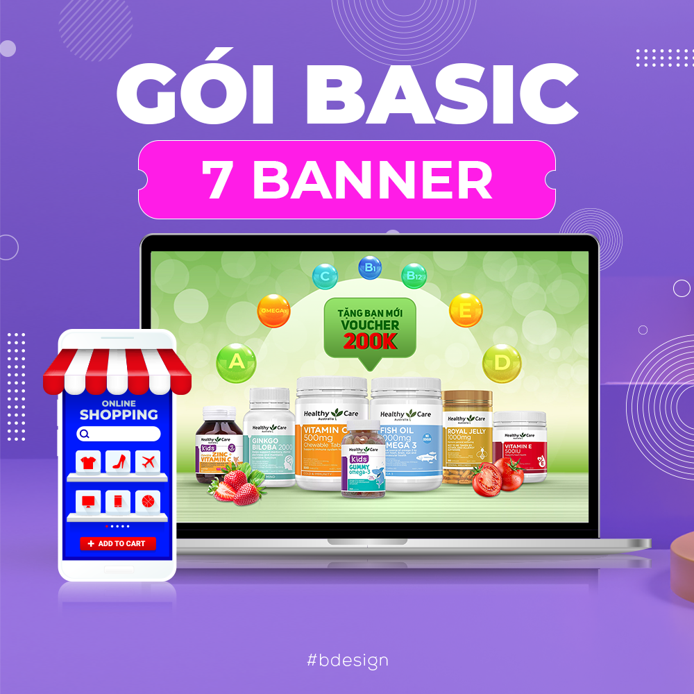 [[ GÓI BASIC ]] Thiết kế gian hàng gói BASIC 7 banner tiêu chuẩn - B Design