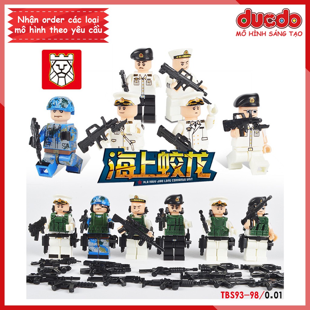 TBS 93-98 Biệt đội 6 lính hải quân tinh nhuệ kèm trang bị tối tân - Đồ chơi Lắp ghép Xếp hình Mini Minifigures