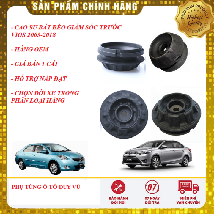 cao su bát bèo giảm sóc trước toyota vios 2003-2018