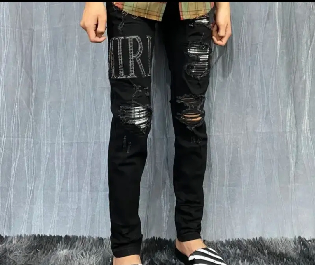 Quần jean nam VÁ DA cao cấp mẫu mới  rách xước phong cách hàn quốc vải dày co giãn N77 FASHION