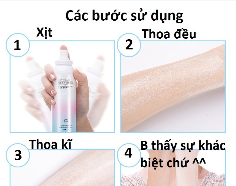 Xịt trang điểm chống nắng MayCreate 150ml