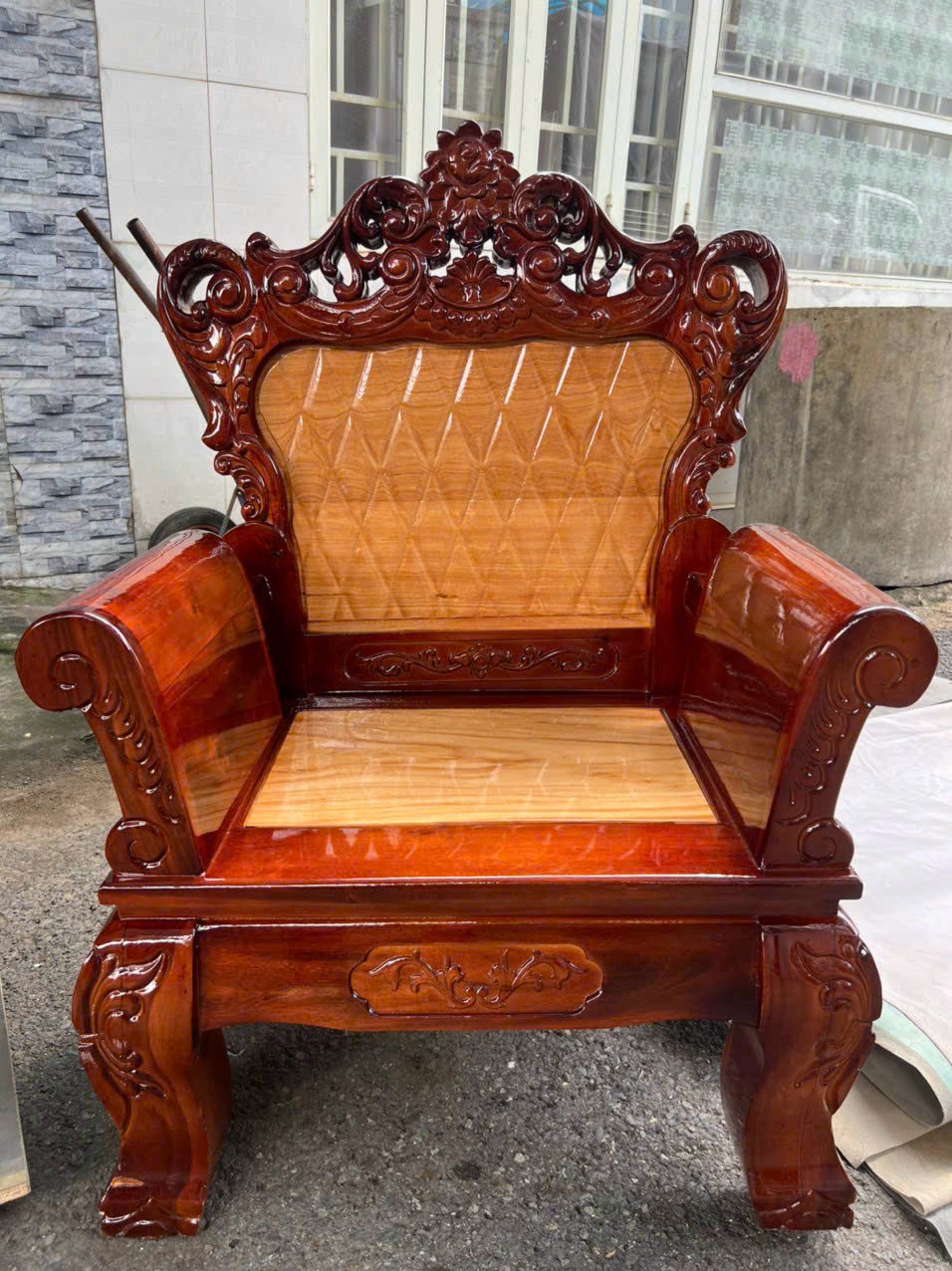 Bộ salon hoàng gia gỗ tràm mặt gõ (FREESHIP )