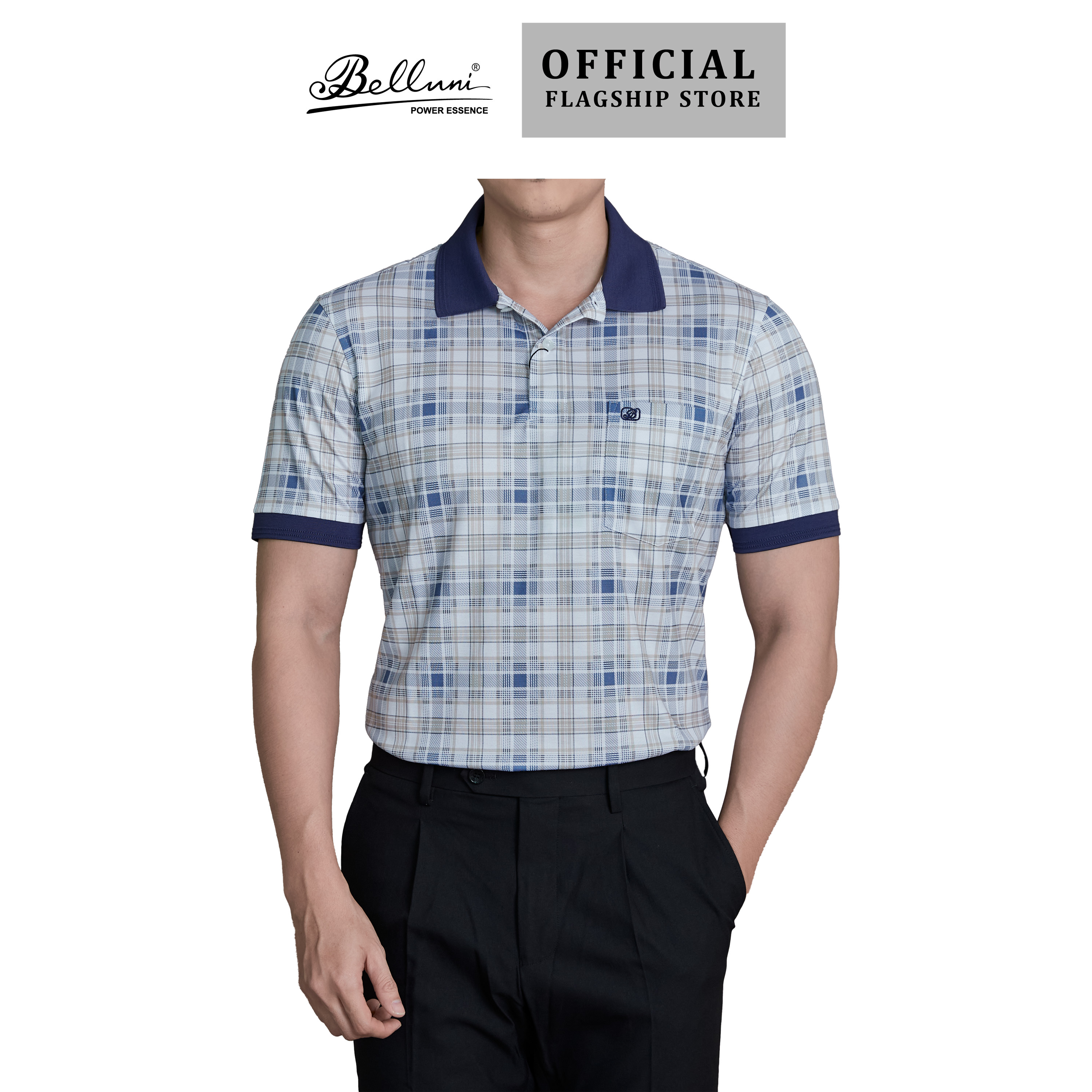 Áo thun nam polo belluni vải sợi tre cao cấp - at.bp.be.77.br3