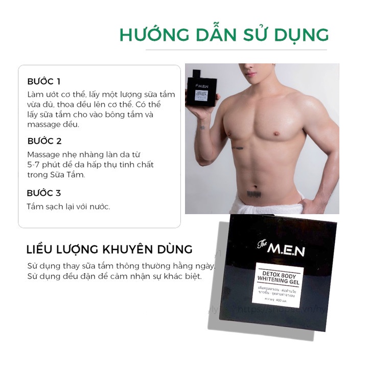 [HCM]Combo Kem dưỡng trắng da Lotion và sữa tắm cho nam The MEN Thái Lan