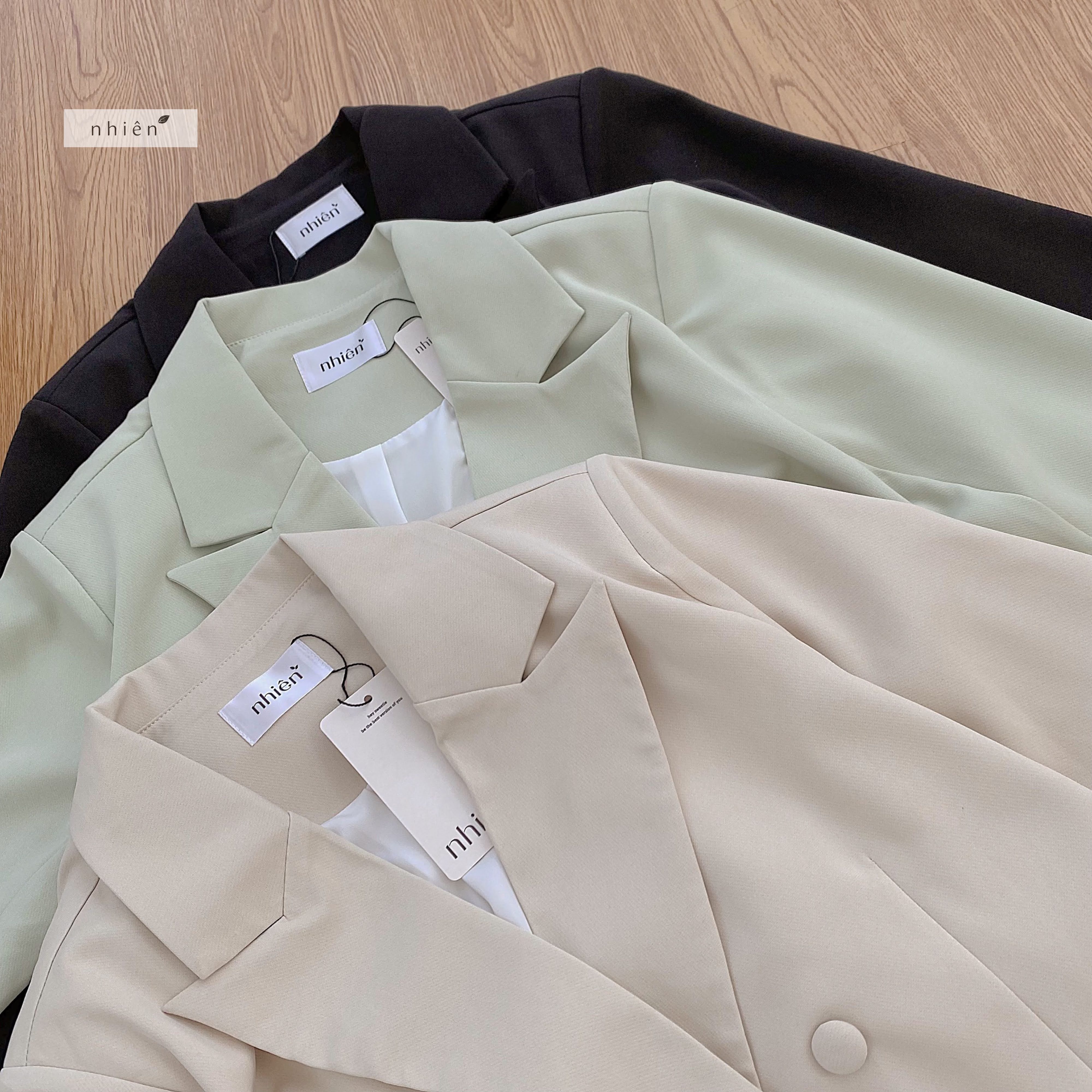Áo khoác blazer basic phối nút nhiennofficial BK15