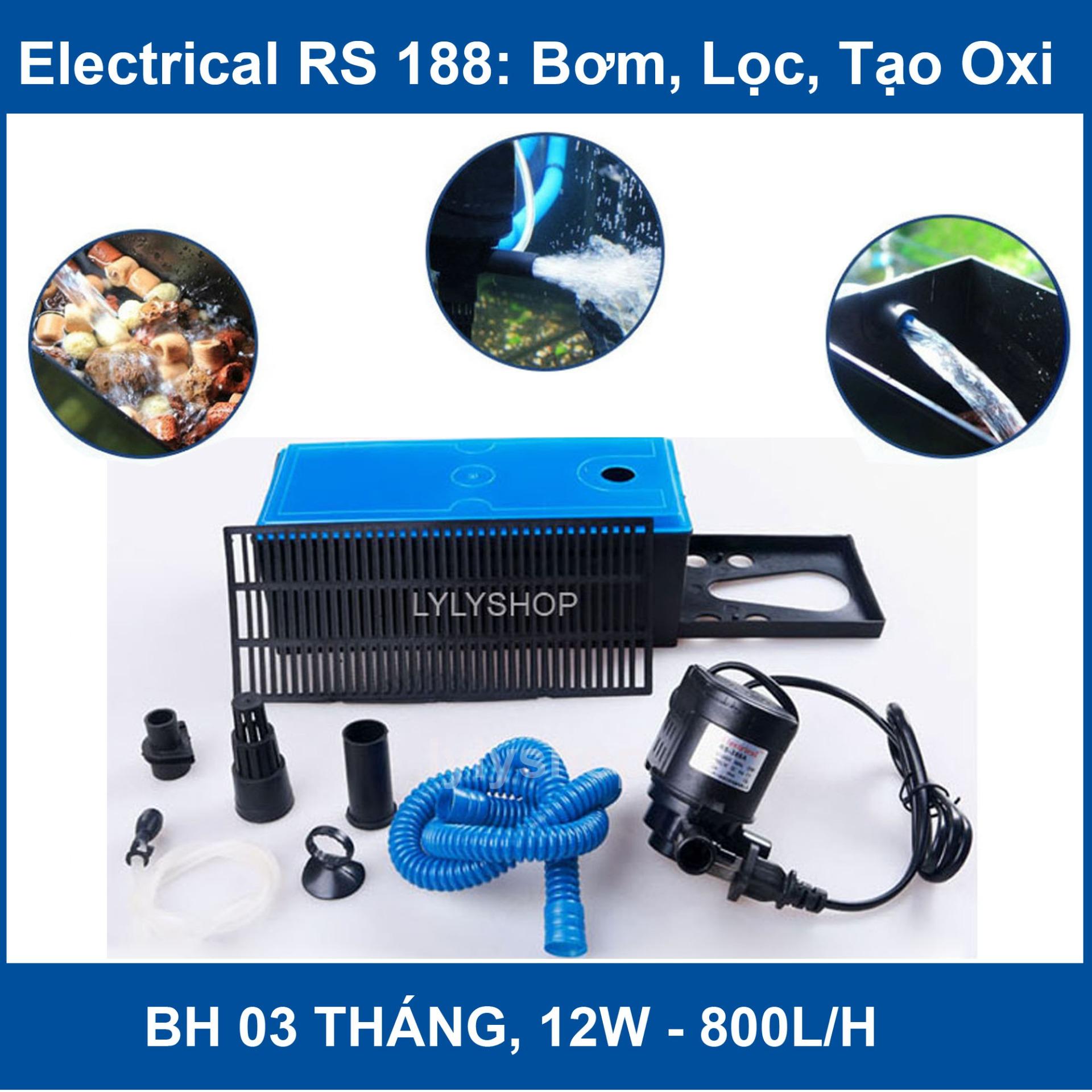 Máy bơm lọc nước hồ cá rs188 và bông lọc loại tốt - bộ bơm lọc nước bể cá electrical rs 188