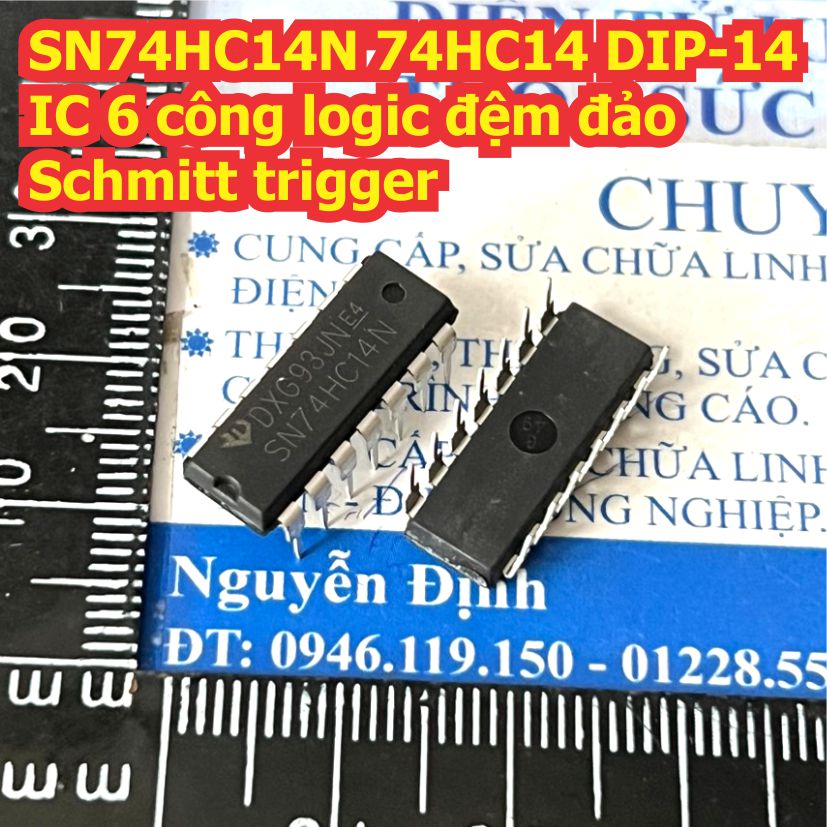 10 con sn74hc14dr sn74hc14n 74hc14d 74hc14 sop-14 dip-14 ic 6 công logic đệm đảo schmitt trigger kde3068