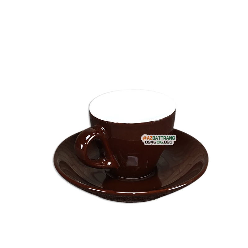 [70ML] Ly sứ uống cafe Espresso màu Cà phê Gốm Bát Tràng