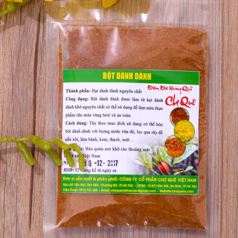 Bột màu tự nhiên gói 50g tạo màu vàng tươi bột dành dành