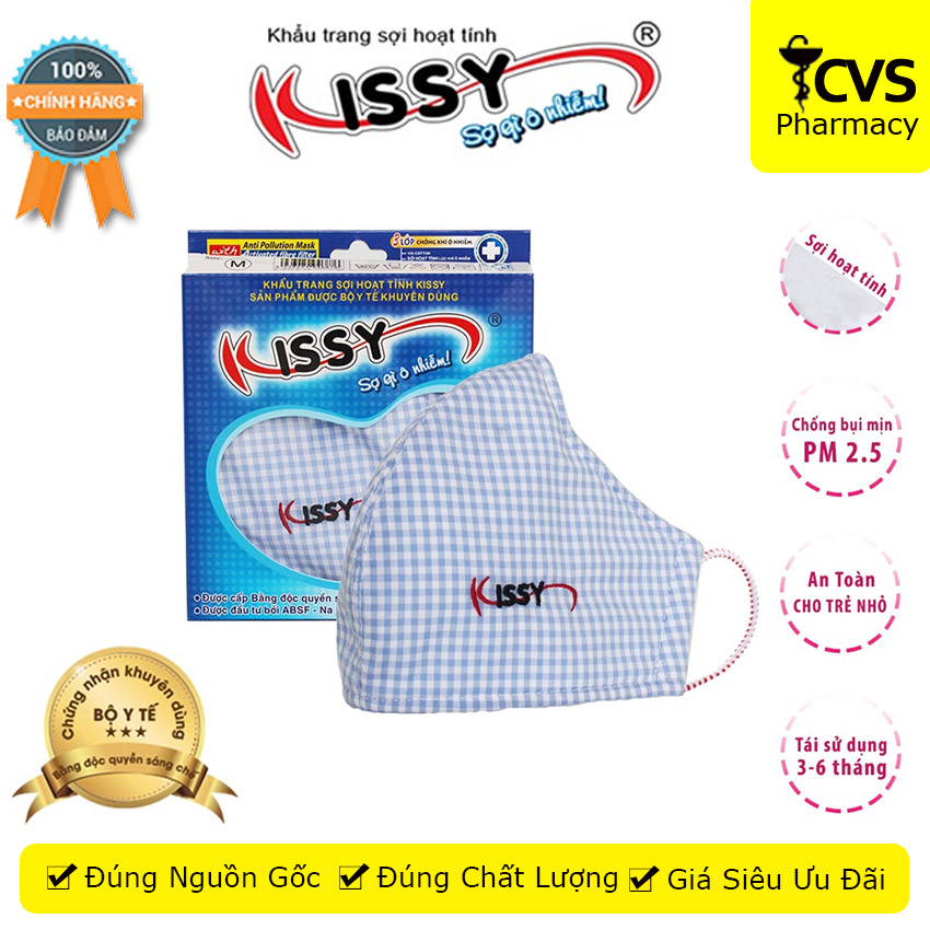 [HCM]Khẩu Trang Sợi Hoạt Tính Kissy - Lọc Sạch Không Khí Chống Ô Nhiễm