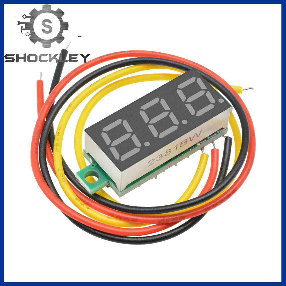 Shockley 0.28" Red LED DC Voltmeter Digital Display Voltmeter 0-100v Voltage 12V 24V