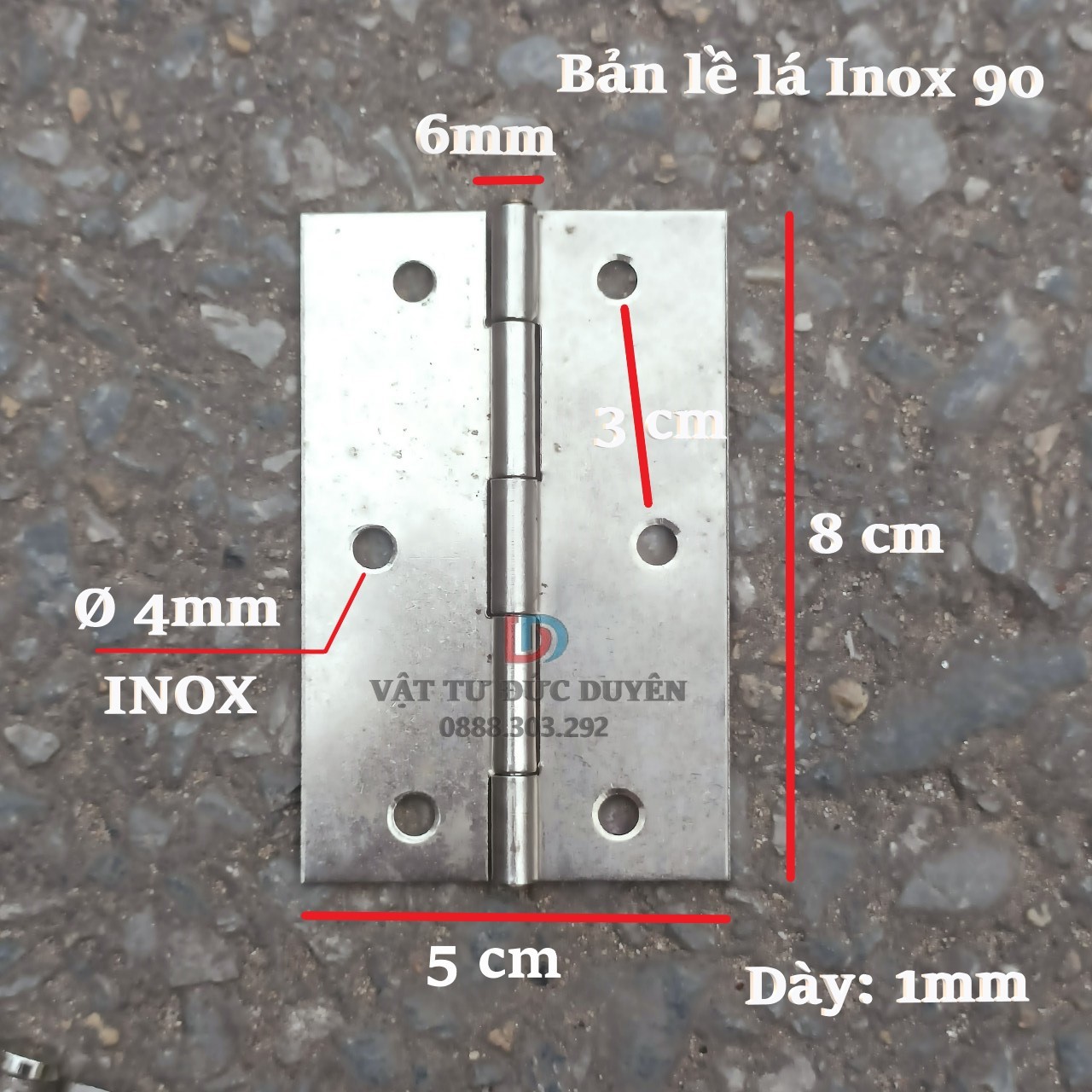 Bản Lề Lá Inox 304 Đa Năng | Kích Cỡ 38, 50, 65, 75, 90, 100mm | Tăng Độ Bền Cho Cửa (Đủ size)